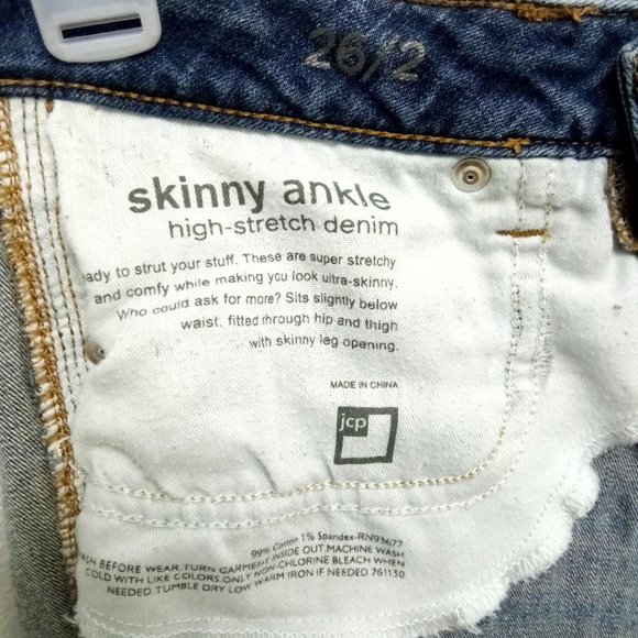 jcpenney Jeans Size 262 Jcp Skinny Ankle Jean Poshmark